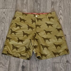 Lacrosse Playground Khaki Shorts - English Irish Setter Dog Pattern - Size 32x7